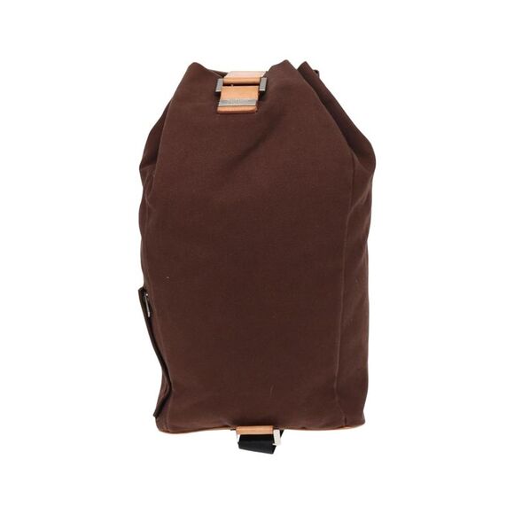 Pre Loved Burberry Drawstring Backpack Check Detail Unisex Brown Shoulder Bags - Picture 3 of 8